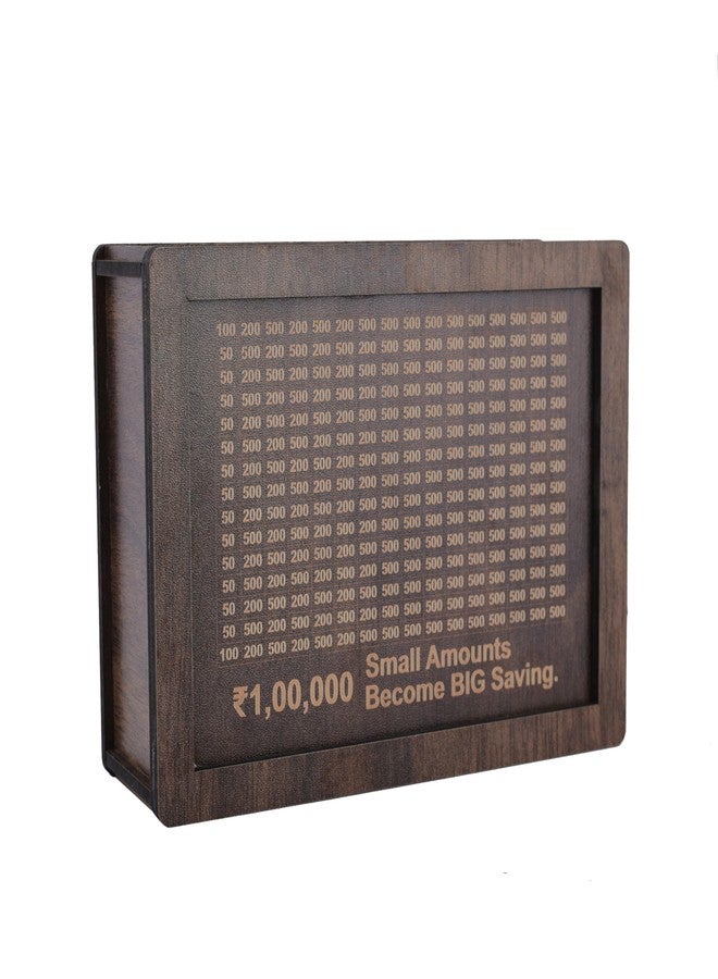 nexat Wooden Piggy Bank for Kids & Adults, Coin Box with Carved Design, Savings Box, Mini Bank, Donation Box, Smart Money Box, Wooden Coin Box, Money Saver, Piggy Bank with Numbers (11) - Image 3